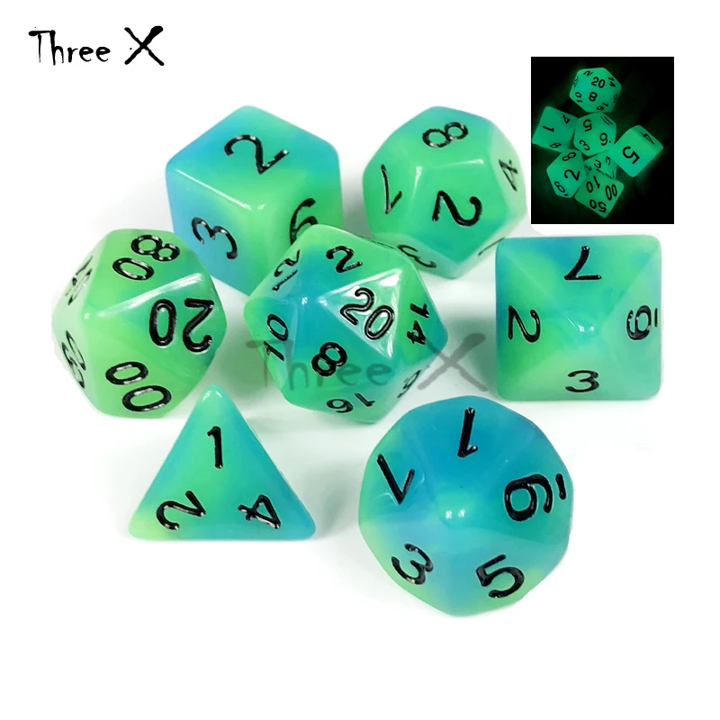 101 шт. многогранная игральная кость Плюс сумка 13 комплектов D4 D6 D8 D10 % D12 D20 для