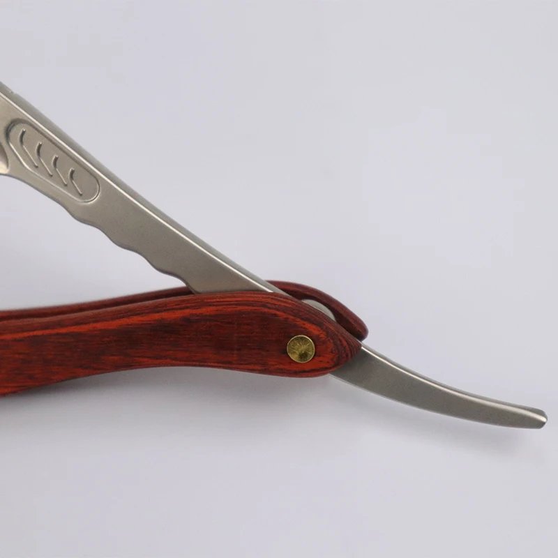 Бритва RIRON с перьями для стрижки бороды и лица ручная бритва деревянной ручкой