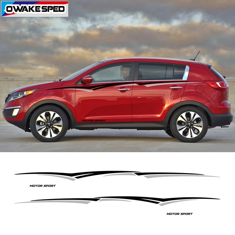 Автомобильные спортивные полоски для KIA SPORTAGE BORREGO Стайлинг автомобиля наклейки