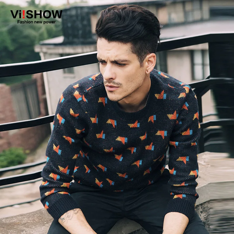 Viishow Брендовые мужские свитера пуловеры хип хоп Повседневный вязаный мужской