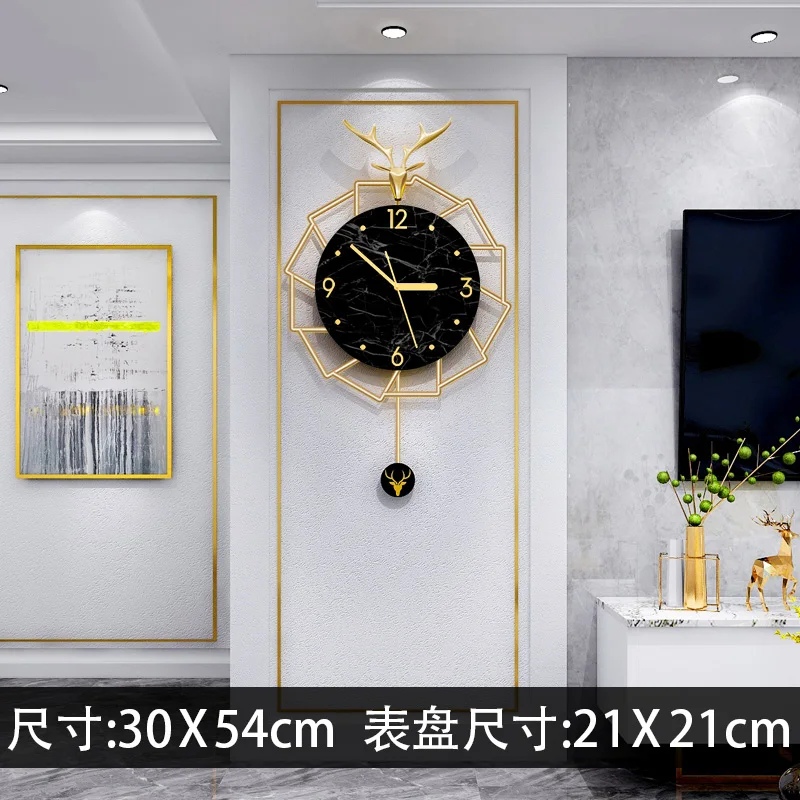 

Gold Large Nordic Wall Clock Modern Design Pendulum Luxury Wall Clock Black Digital Reloj Horloge Murale Wall Clocks BE50GZ