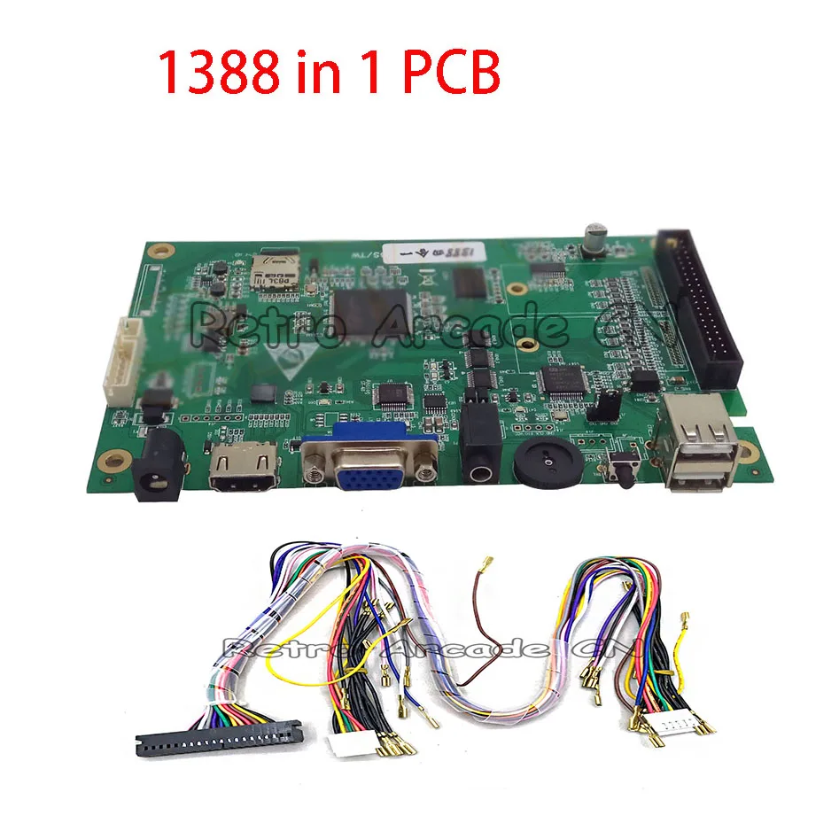 VGA и HDMI выход Pandora 1388 в 1 игровая печатная плата без чехла Jamma кабели аркадная игра 6