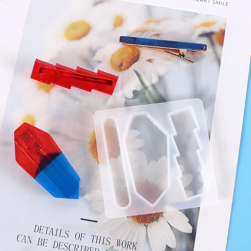 

10Pcs Handmade Barrettes Silicone Epoxy Resin Molds Kit Hair Pins Jewelry Casting Mold Hair Clip Molds Kit Jewelry Tools