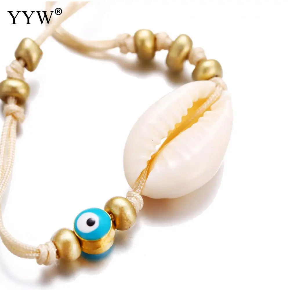 Seedbead Anklet Natural Shells Fossil Conch Barefoot Foot Jewelry Fashion Female Ankle Strap Ornaments Summer Beach | Украшения и