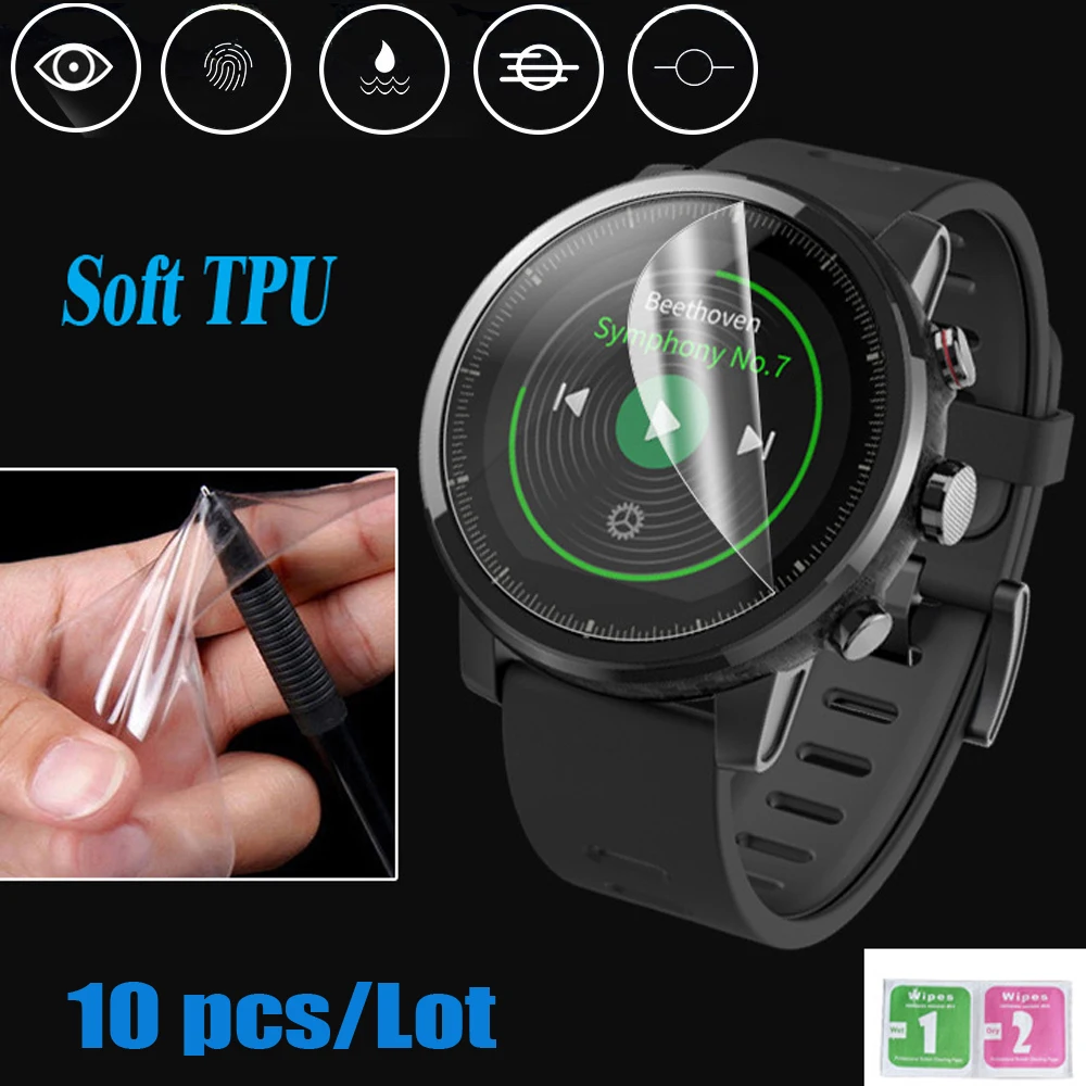 Фото YHNUJM 10 шт. ТПУ ультра четкие HD защитная пленка для Xiaomi Huami Amazfit Stratos Pace 2 2S часы Полный YHNUJM 10 шт. ТПУ ультра четкие HD защитная пленка для Xiaomi Huami Amazfit Stratos Pace 2 2S часы Полный