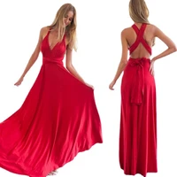 2021 sexy long skirt bridesmaid formal multi purpose wrap red navy blue hollow party bandage dress vestidos