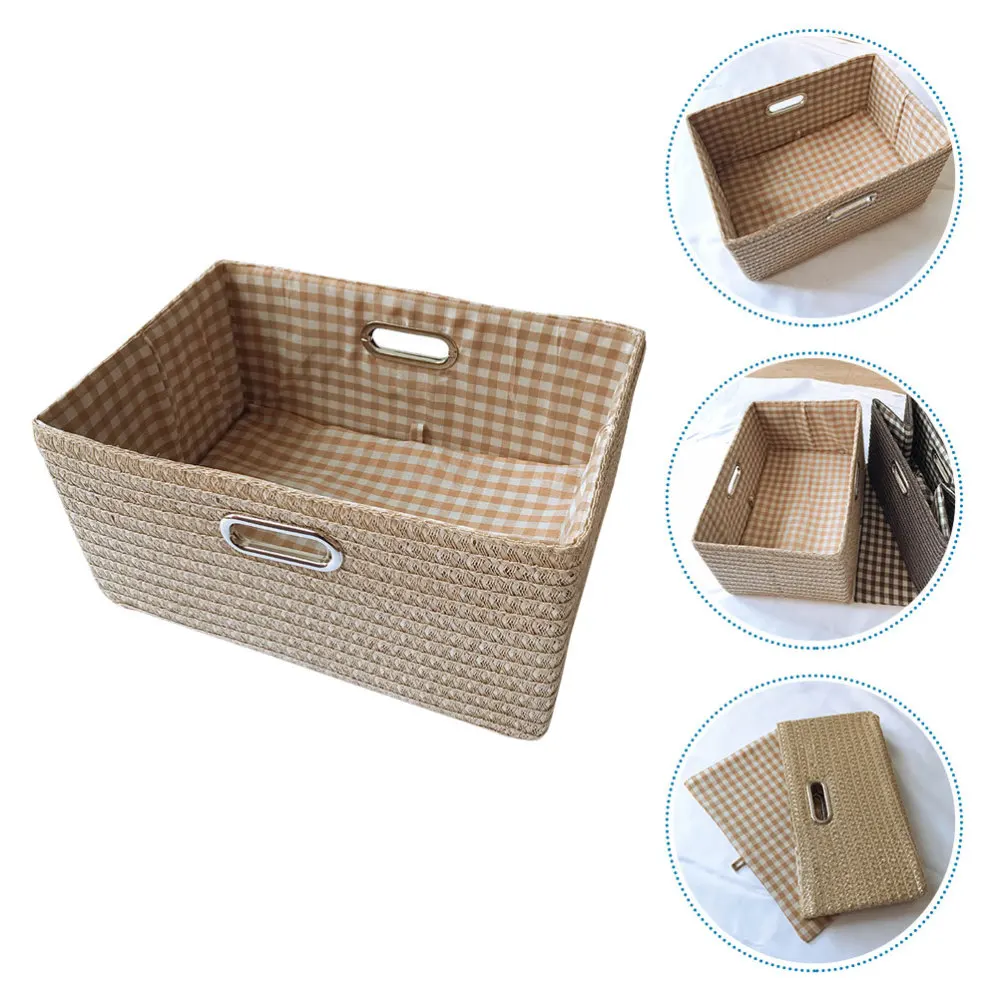 

1PC Sundries Box with Handle Foldable Storage Basket for Hotel Home Office