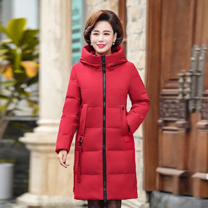 Зимняя пуховая куртка для женщин среднего возраста белые пуховые пальто размера
