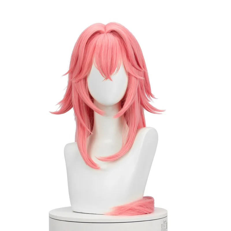 

Genshin Impact Yae Cosplay Wig Scalp Simulation Pink Long Pre Shaped Anime Wigs Genshin Inazuma Yae Cosplay Hair