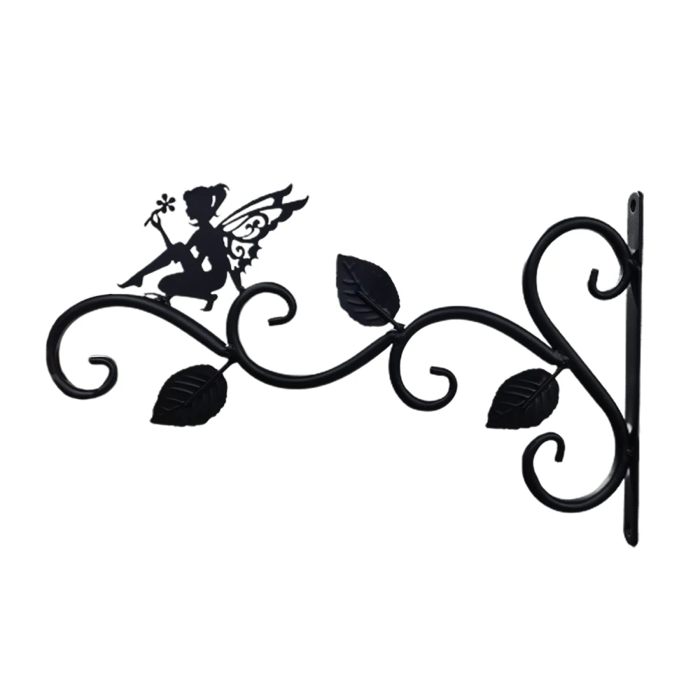

Modern Wall-mounted Iron Flower Basket For Bird Feeder Lanterns Wind Chime Metal Hooks Rack Key Holder Garden Tool Plant Hanger