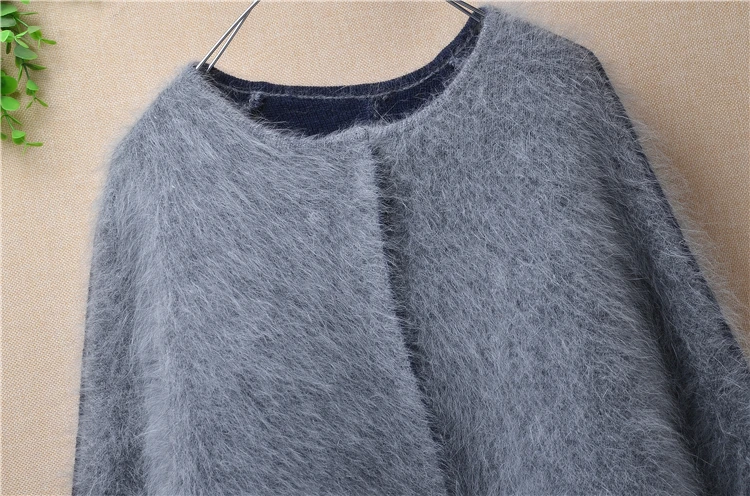 

Women female Fashion Loose plush Long Cardigans super thicken warm winter Mink cashmere Kintted sweater Coat Mantle Solid Cloak