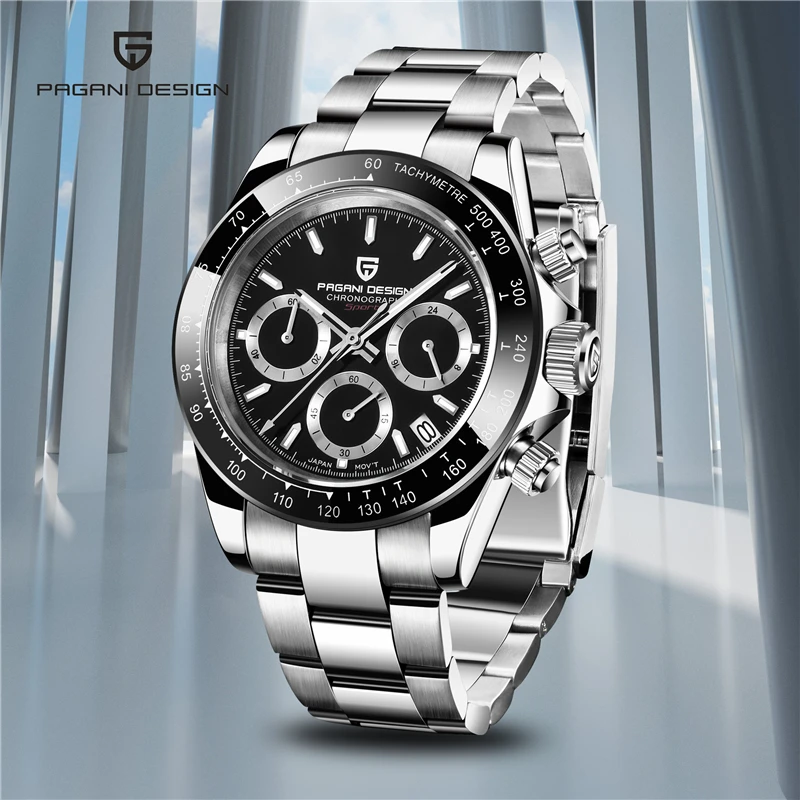 Marca de Luxo Relógio de Pulso Hombre à Prova Novo Design Pagani Japão Vk63 Safira Esportes Automatic Chronograph Masculino Reloj Dwaterproof Água 2022