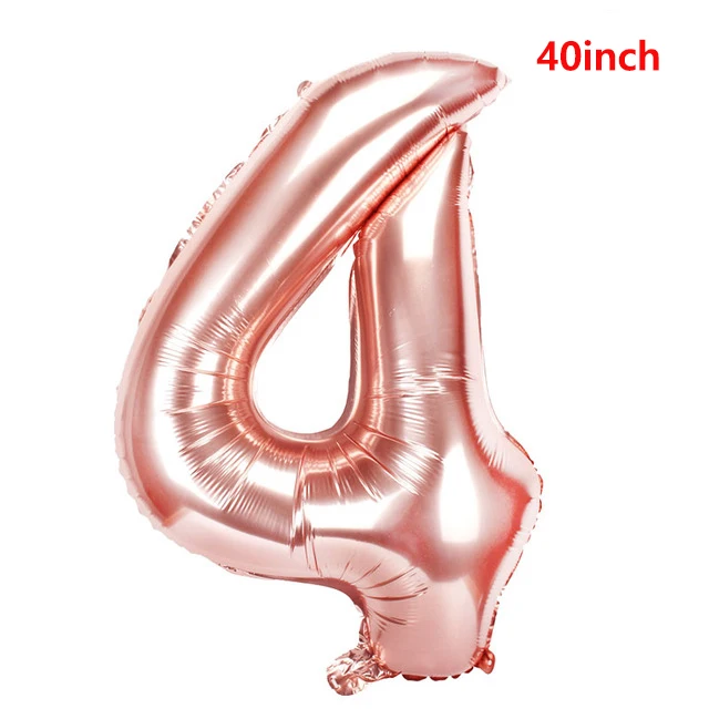 40inch Number 4 16 шт Розовый Золотой воздушный шар "Конфетти" детский душ девочка баллон гелия балоны DIY любовь свадьба день рождения шары украшения шары - Цвет: 40inch Number 4