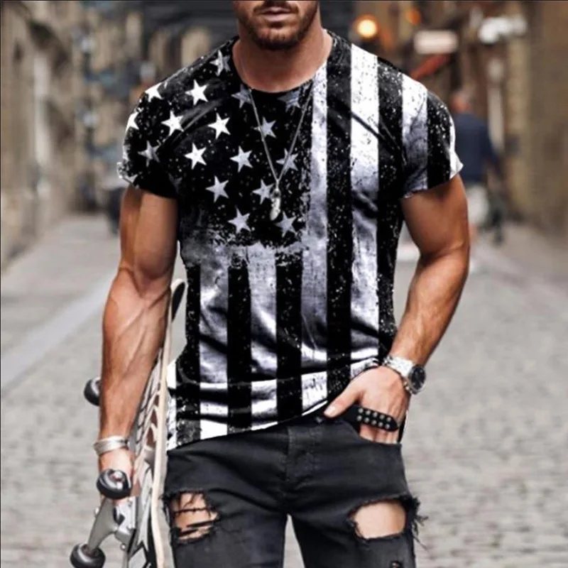 2021 мужская одежда летняя юбка с рисунком флага США в стиле ретро Повседневные