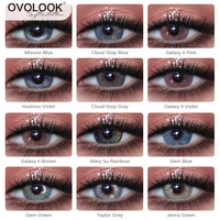 OVOLOOK-2pcs pair Tone Colored Lenses for Eyes Beauty Contact Lenses Comestic Eye Color Lens 14mm for Myopia with Container