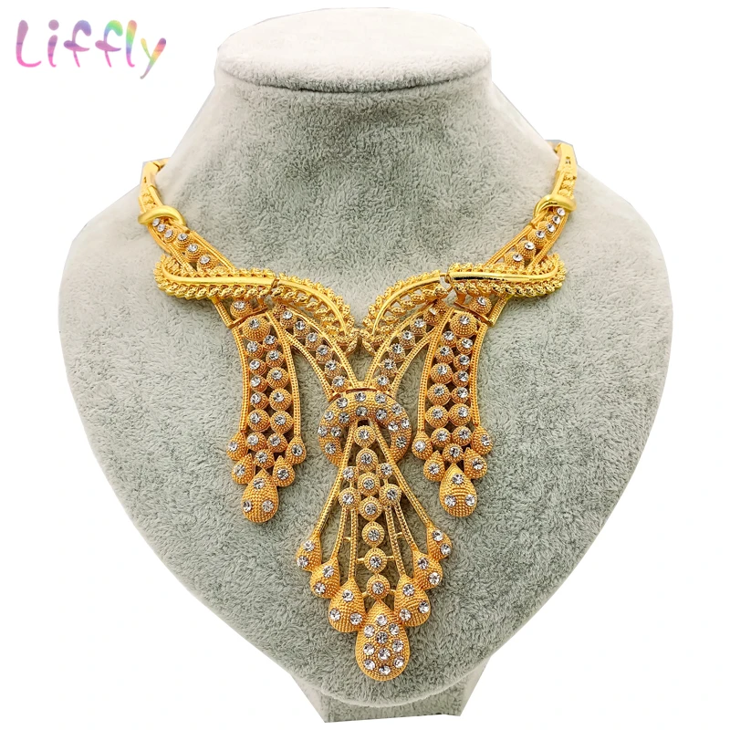 Нигерийская бижутерия благородное роскошное многослойное ожерелье серьги