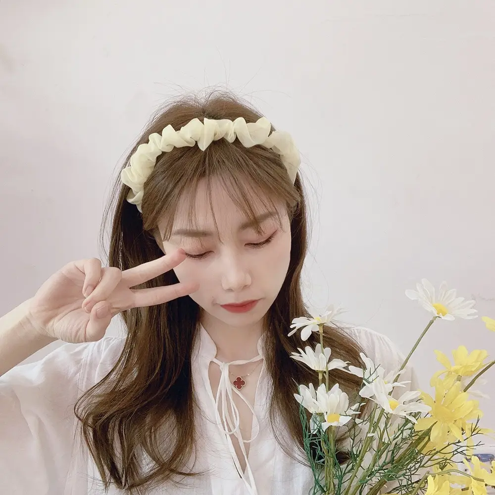 Повязка на голову женская однотонная модная милая лента с узлом из шелковой