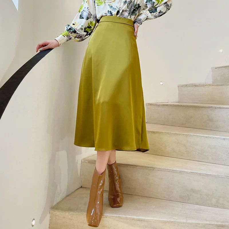 

Ol Commuter Temperament Versatile High Waist Skirt 2021 Early Autumn New Long Skirt Ustyle0300