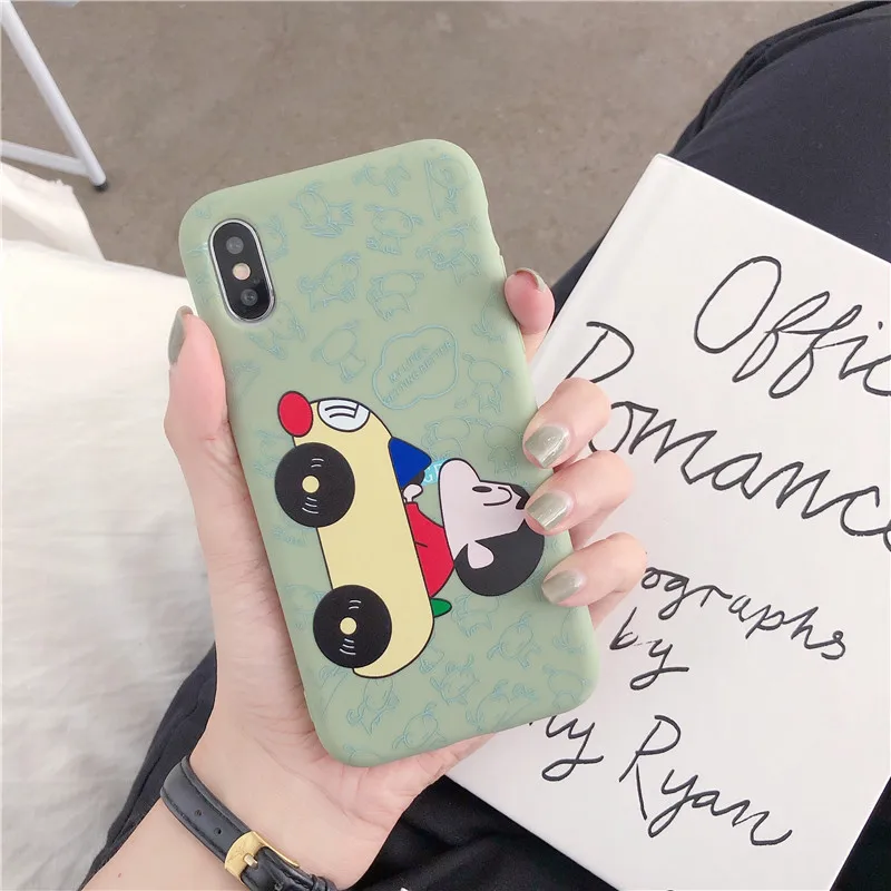 HYSOWENDLY Cartoon Crayon Shinchan Redmi 6 Note 7 For Xiaomi 8 Lite 9 SE Couple Soft Silicone TPU Cover for Mix 2 2s Case |