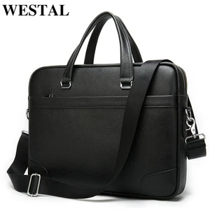 westal mens bags mens briefcase for documents fashion genuine leather 14 inch laptop bag briefcase shoulder bags for men 9082 free global shipping