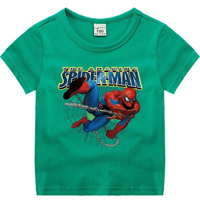 Футболка для мальчиков и девочек из 2021 хлопка с героями мультфильмов Марвел 100% |