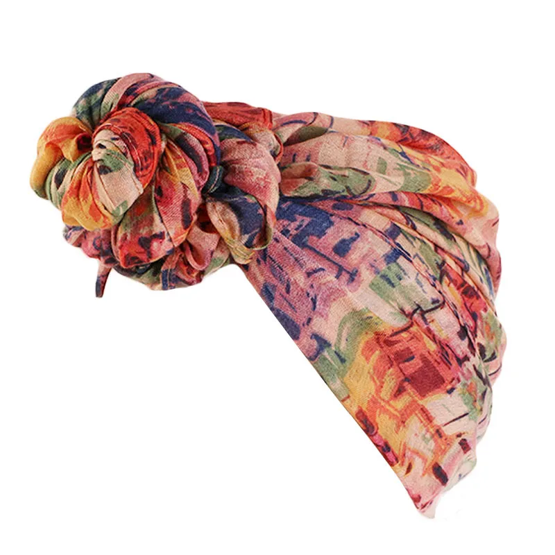 navy and green New women Big Flower turban Chemo Cancer Cap headwrap bandana cap Head Wrap Stretch Long Hair Scarf headscarf Turban Tie - Цвет: navy and green