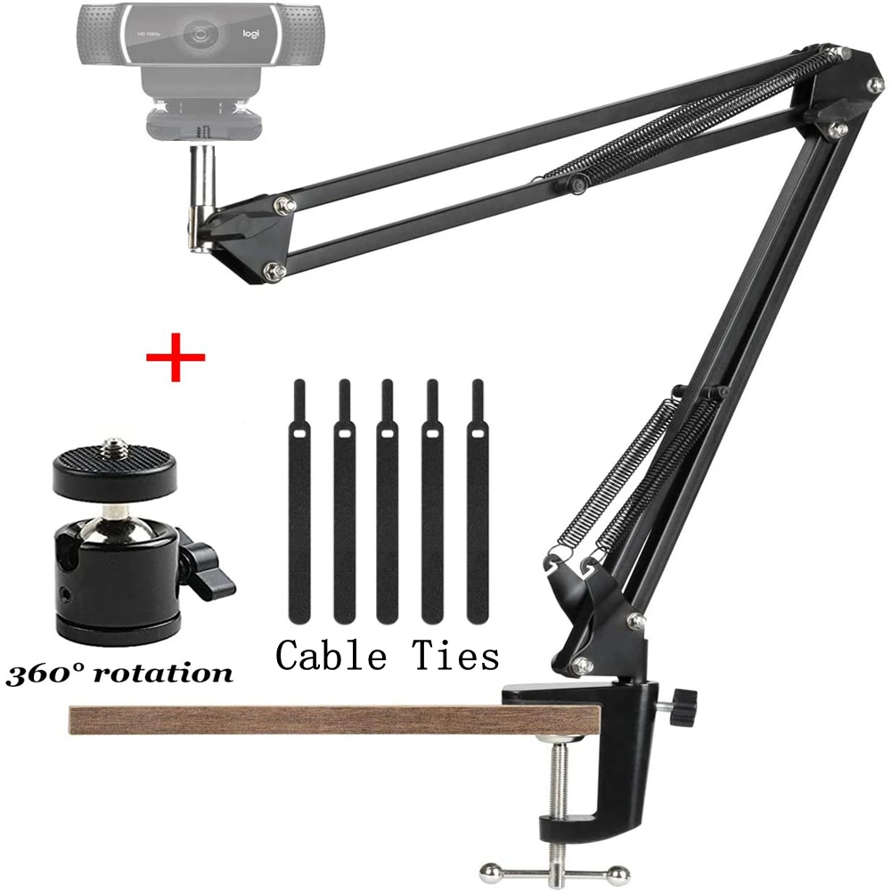 

Desktop Webcam Tripod Stand with Stabilizer Suspension Boom Scissor Arm Web Camera Stands for Logitech Web Cam C922 C930e C920