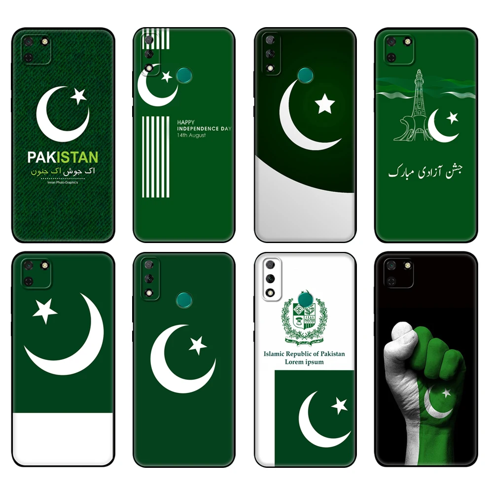 

Black tpu Case For Huawei Y9S Y6S Y8S Y5P Y7P Y8P Case For Huawei Y5 lite Prime 2018 Y6 2019 Cover Pakistan Flag