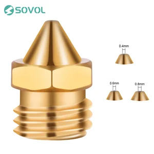 3pcslot brass nozzle hotend extruder nozzle print head 0 40 60 8mm 3d printer part for sovol sv02 creality cr x 3d printer free global shipping