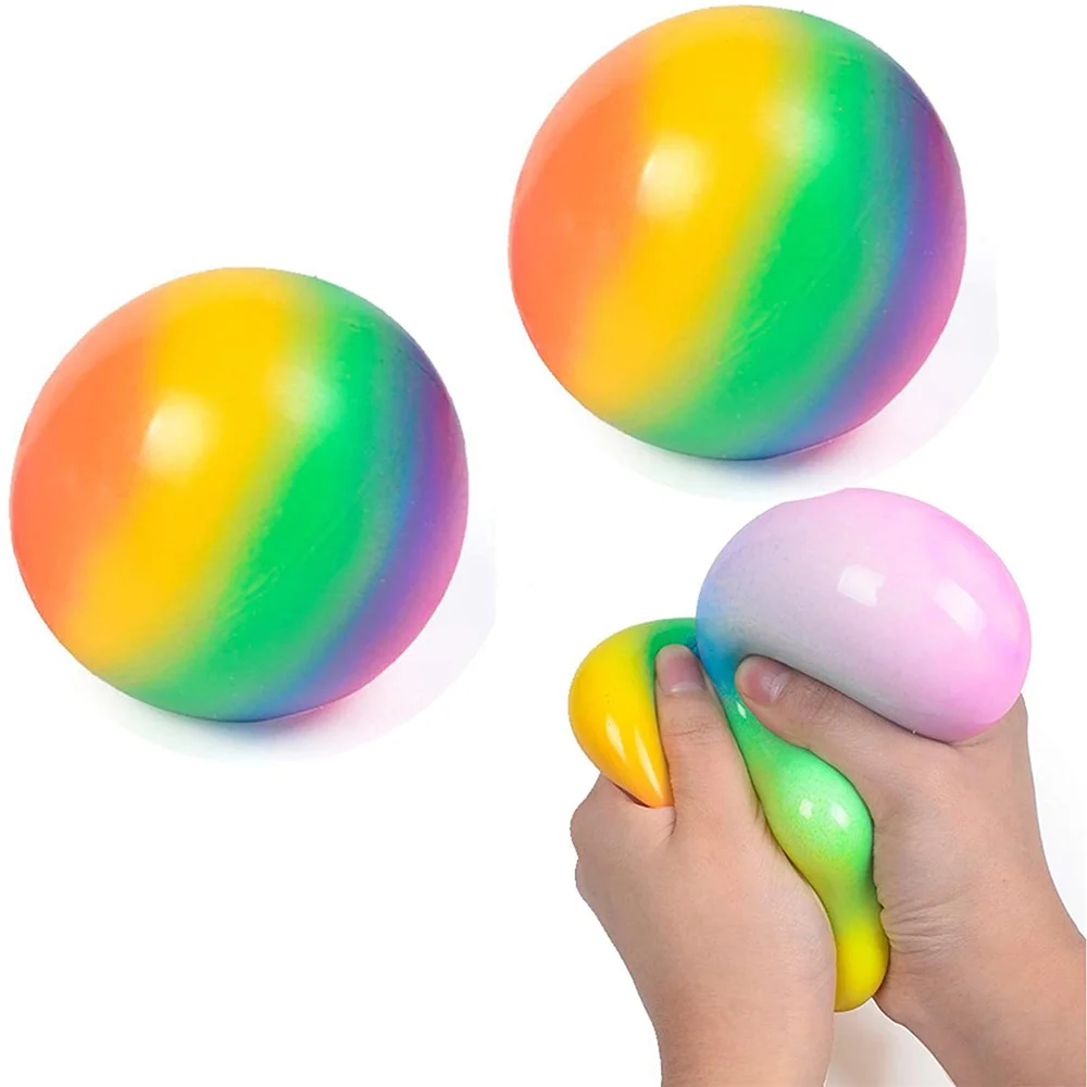 Радужные игрушки-антистресс сетки мячи-антистресс сжимаемые необычные для СДВГ
