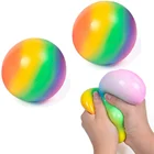 Радужные игрушки-антистресс, сетки, мячи-антистресс, сжимаемые, необычные, для СДВГ, тревожность