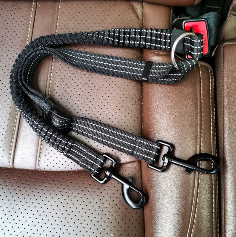 

Двухсторонний регулируемый ремень безопасности для собак и кошек, нейлоновый автомобильный ремень безопасности для маленьких, средних и б...