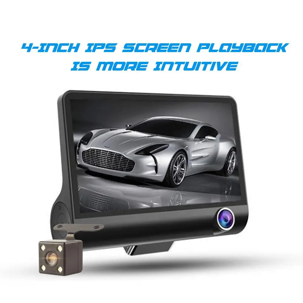 Автомобильный видеорегистратор со скрытыми тремя записями HD 4 дюйма с