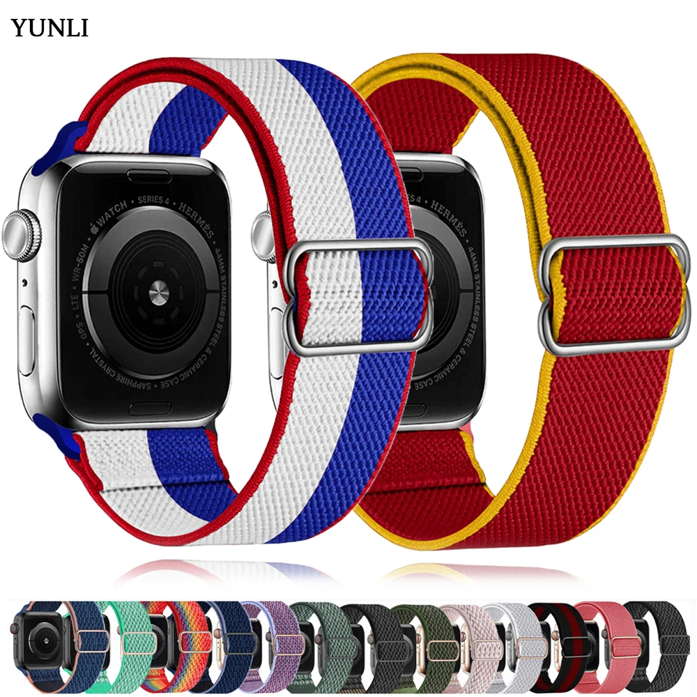 

Scrunchie Strap for Apple watch band 44mm 40mm 45mm 41mm 38mm 42mm Elastic Nylon solo Loop bracelet iWatch serie 3 4 5 6 se 7