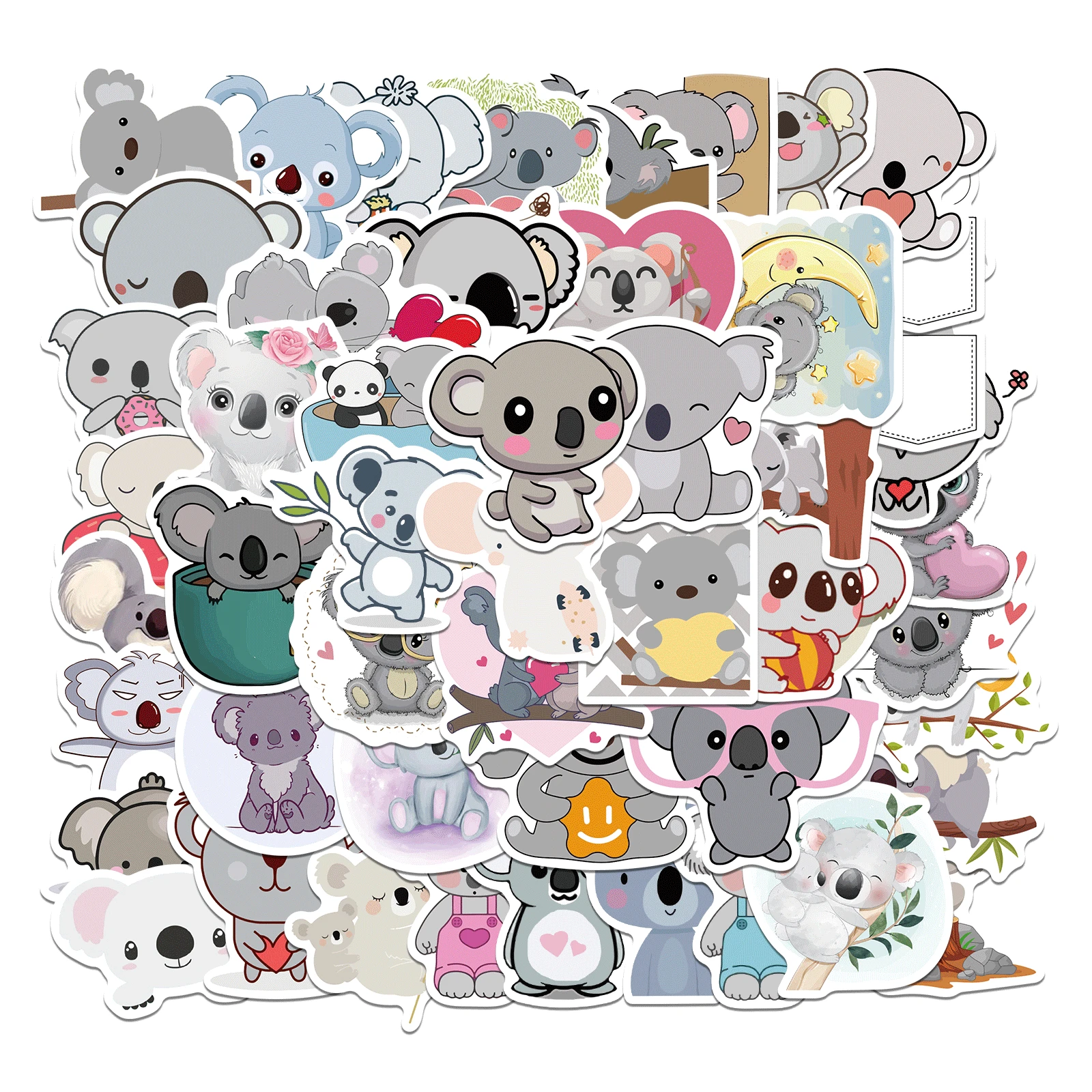 

50 pieces cartoon koala graffiti stickers thermos suitcase helmet laptop refrigerator motor bike sticker waterproof stickers