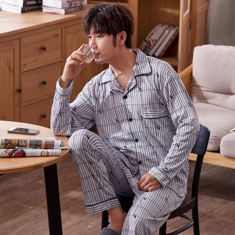 Мужской пижамный комплект с принтом отцы хлопковые Пижамные комплекты