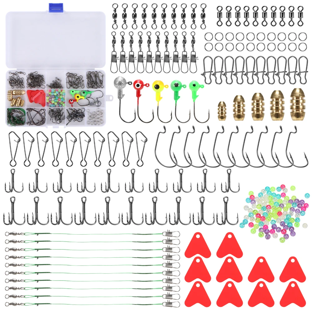 230 шт. набор рыболовных снастей анти спутывание вращающиеся Вертлюги стандартные