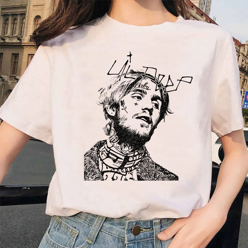 Lil Peep Rapper футболка Rap хип-хоп kawaii Girl Женская Футболка harajuku 90s Корейская винтажная Tumblr футболка с графическим рисунком женские топы - Цвет: 20590