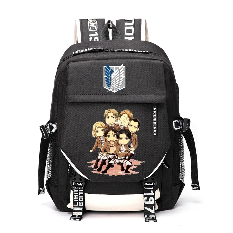 

Anime Attack on Titan Eren Mikasa Jiyuu no Tsubasa Outdoor Travel Rucksack Casual Schoolbag Student Backpacks