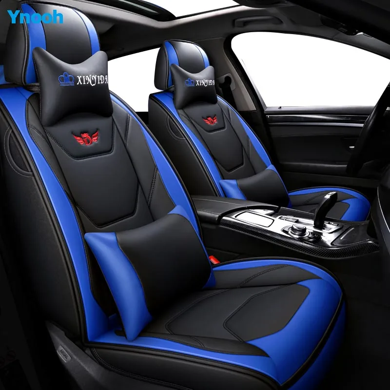 Синий Ynooh автомобильные чехлы для сидений hyundai getz accent 2008 santa fe tucson elantra creta veloster grand i10 ioniq i10 автомобильный протектор - Название цвета: Синий
