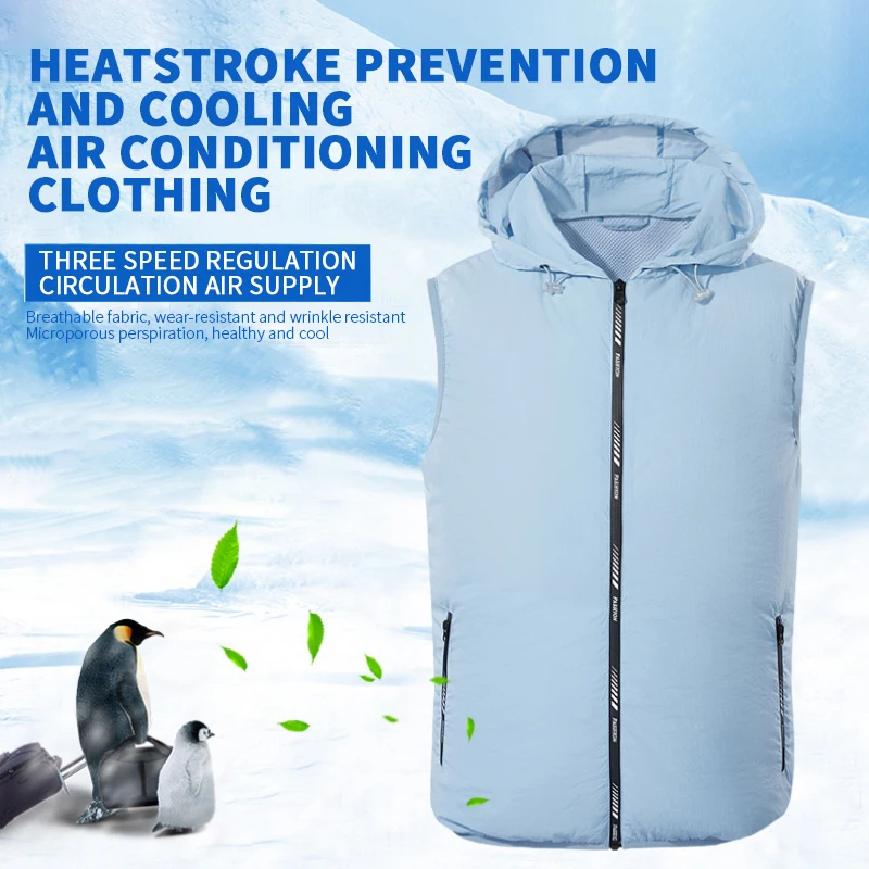 

New Summer Fan Equipped Clothing UV Resistant Cooling Vest For Men 5V USB Powered Air Conditioned Coat Summer Sleeveless