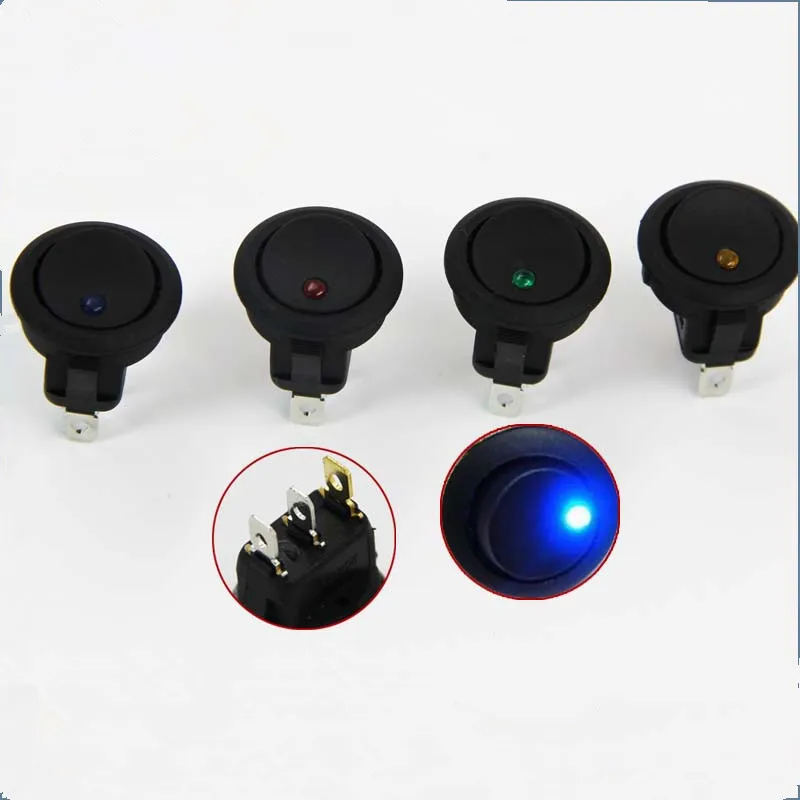 1 шт. автомобиля 12V 3 контактный Круглый Рокер Dot лодка светодиодный светильник