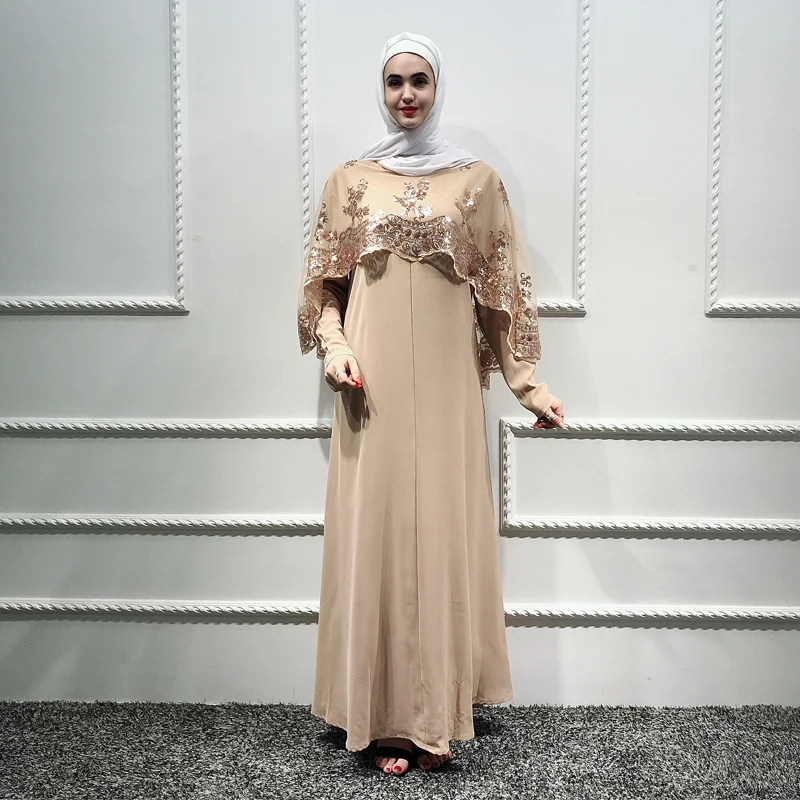 

Sequin Shawl Abaya Dubai Hijab Muslim Fashion Dress Islam Evening Dresses Abayas For Women Caftan Kaftan American Clothing Qatar