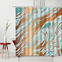 shower curtain set marble pattern geometry pattern bathtub decorative accessories hanging curtain multiple size with hooks