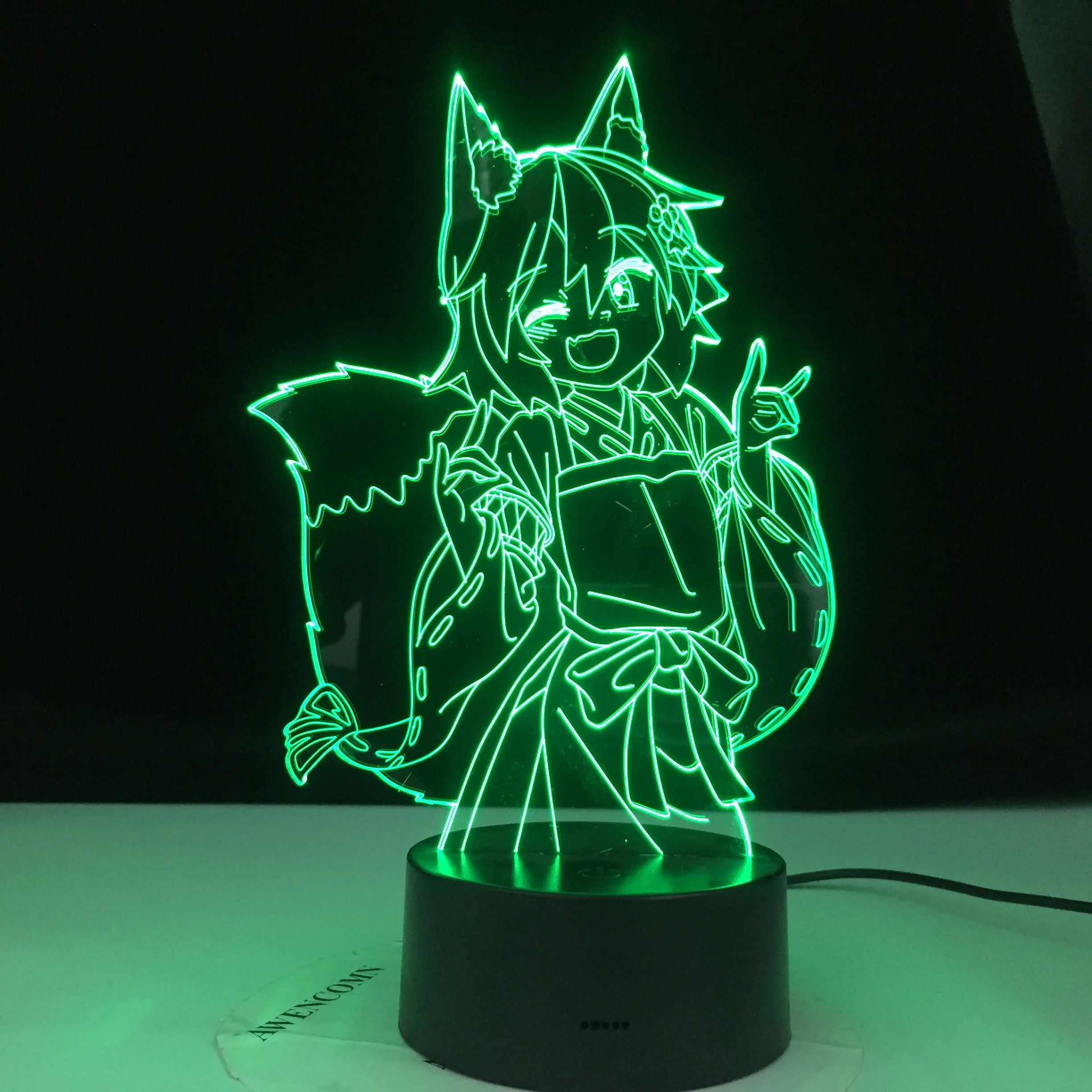 3d ночник Senko San с изображением полезной лисы изменением цветов ночсветильник