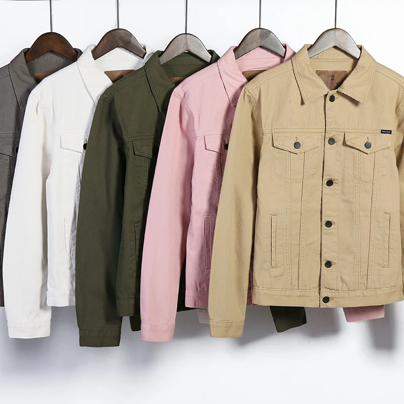 Джинсовая куртка мужская приталенный силуэт Повседневная простая верхняя