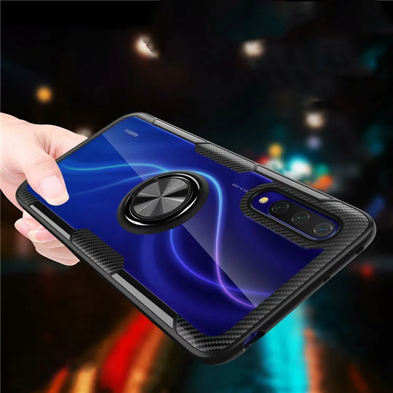 Чехол для Xiaomi CC9 CC 9 прозрачный стеклянный автомобильный держатель кольцевой