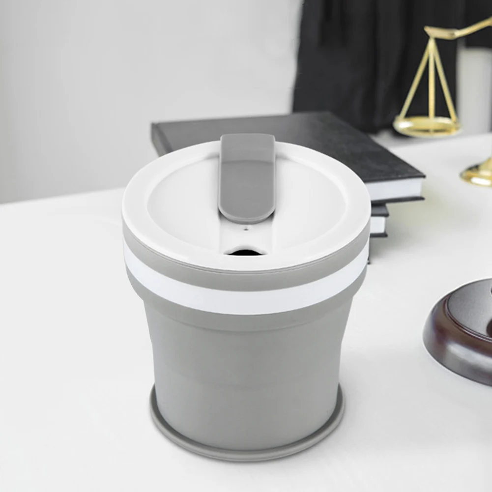 

350ML With Lid Leakproof Reusable Foldable Coffee Cup Office Drinkware Travel Outdoor Easy Clean Large Capacity Soft Silicone