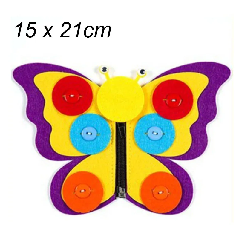 butterfly Ручная молния Кнопка обучения детский сад Руководство Diy ткань Развивающие Игрушки для раннего обучения Монтессори обучения математике игрушки - Цвет: butterfly