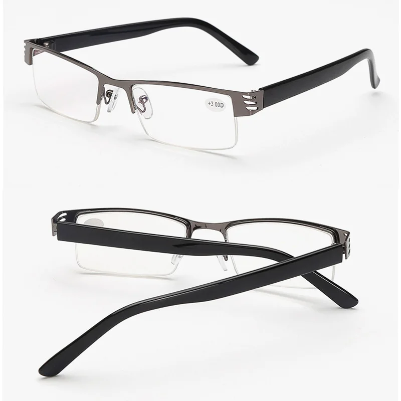 Очки для чтения UV400 мужчин и женщин аксессуар с синей смолой в полуоправе работы